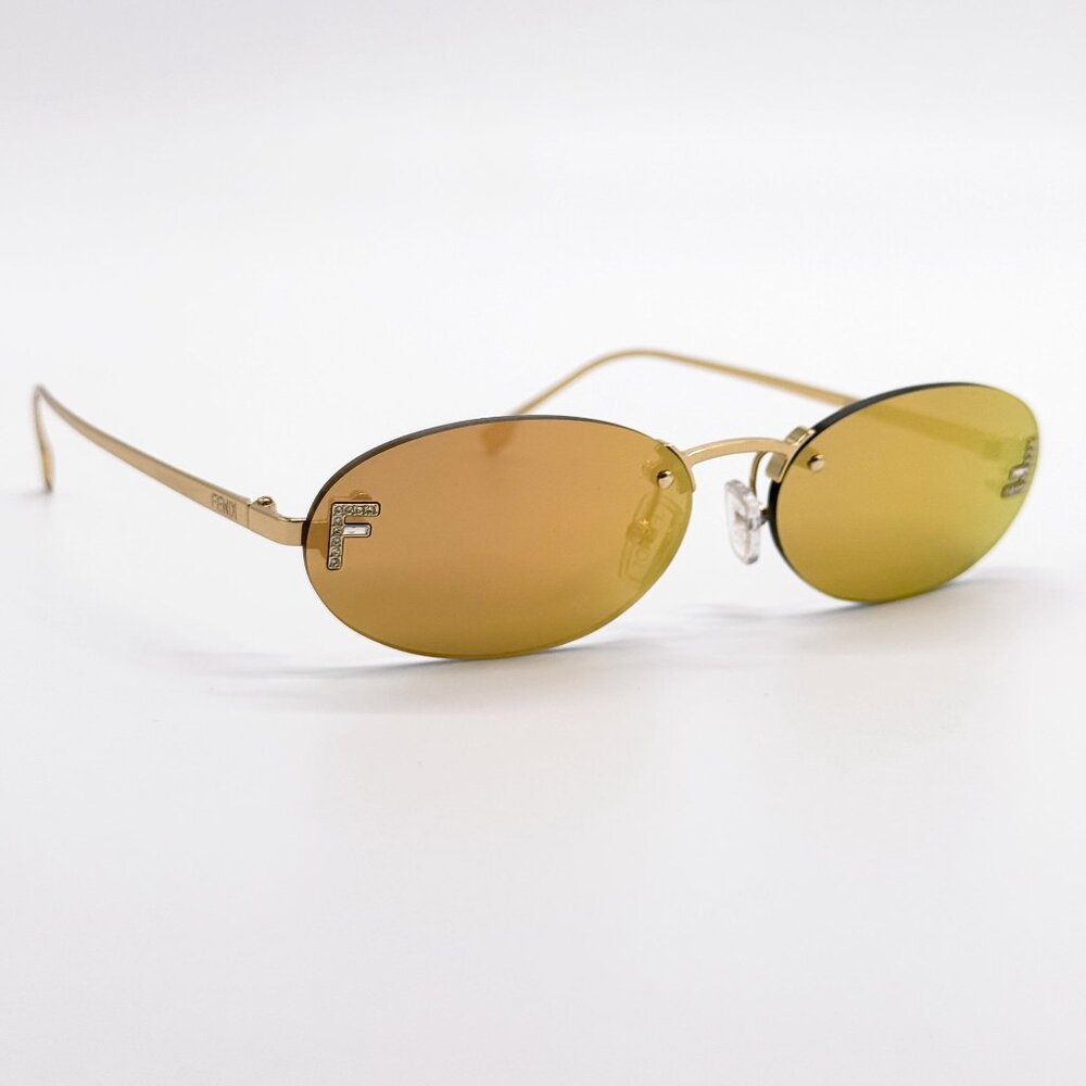 NEW FE4075US 30L ROUND GOLD MIRROR FENDI WOMN SUNGLASSES - Picture 4 of 13